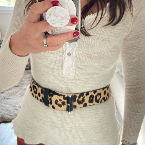 Banana Republic Accessories - Banana Republic Calf Hair Leopard Print Belt